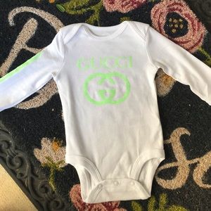 Homemade baby onesie- glitter green- unisex